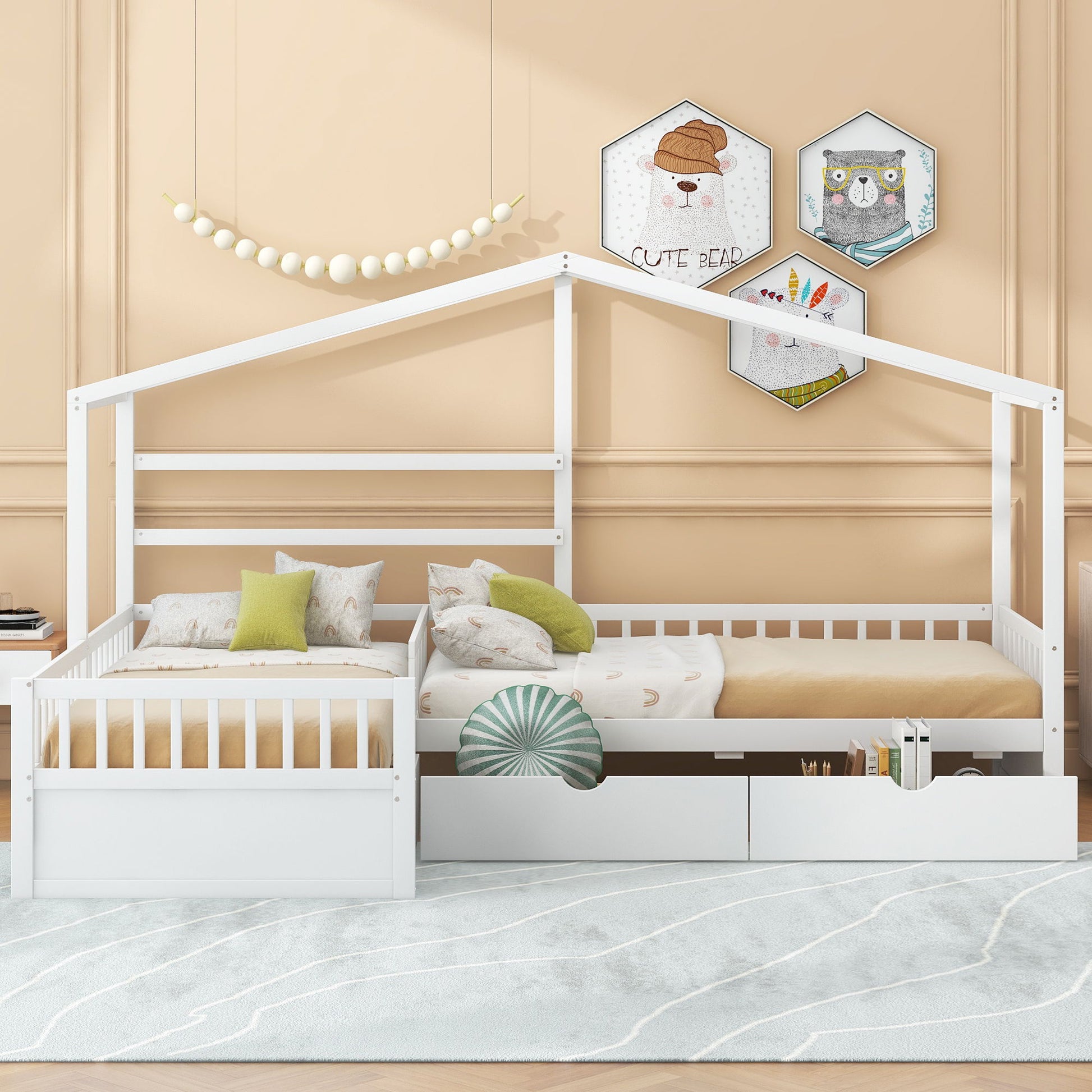 L Shape Platform Bed With 3 Storage Drawers - The Sleep Loft - Online Mattress Showroom NYC