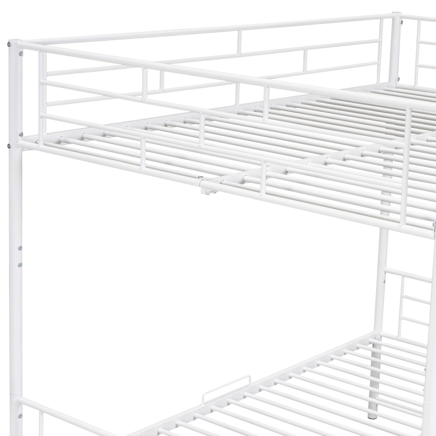 Metal Bunk Bed With Shelf And Guardrails - The Sleep Loft - Online Mattress Showroom NYC