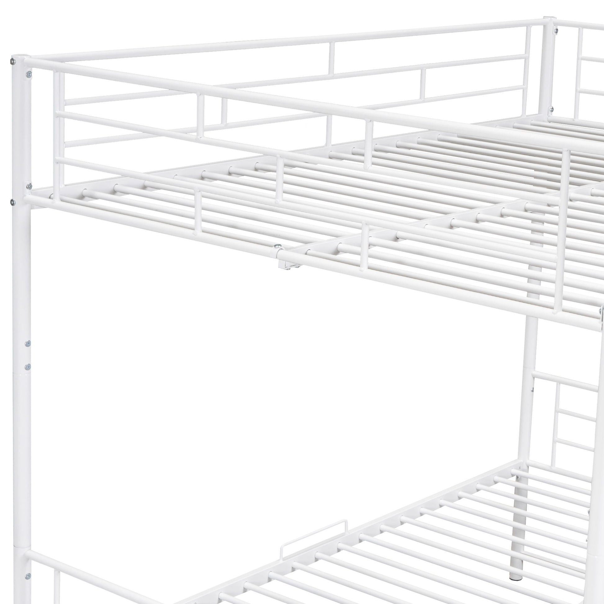 Metal Bunk Bed With Shelf And Guardrails - The Sleep Loft - Online Mattress Showroom NYC