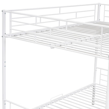 Metal Bunk Bed With Shelf And Guardrails - The Sleep Loft - Online Mattress Showroom NYC