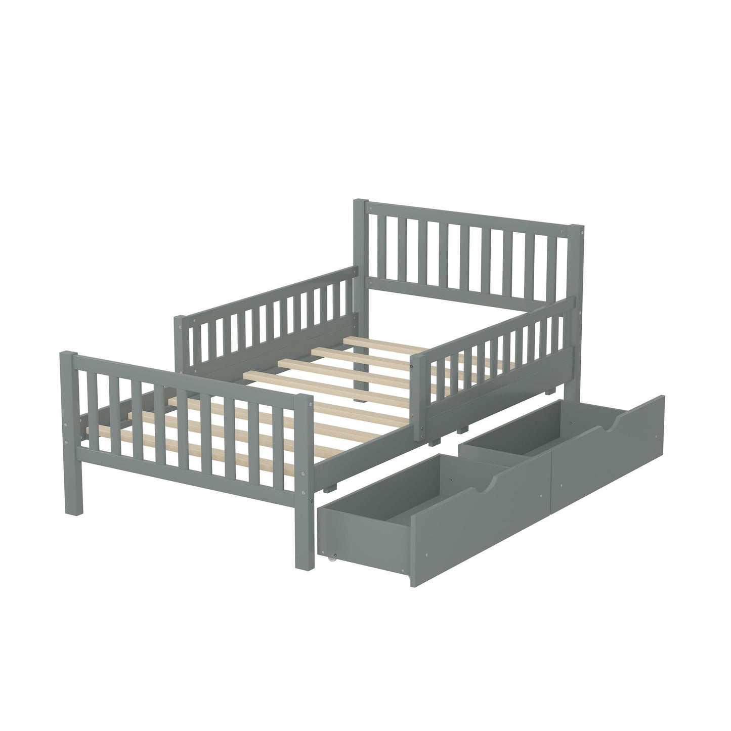 Platform Bed With Guardrails On Both Sides And 2 Storage Drawers - The Sleep Loft - Online Mattress Showroom NYC