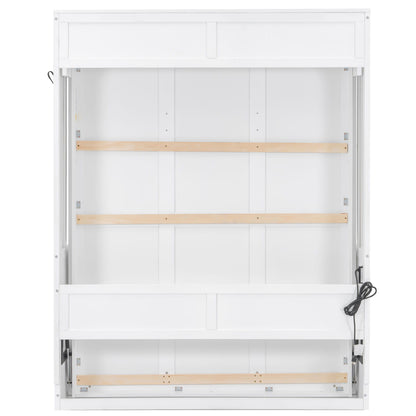 Murphy Bed With Desk, LED Lights And USB Charging Station