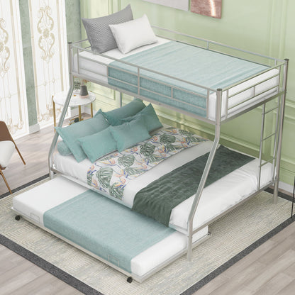 Bunk Bed With Steel Frame And Trundle, 2 Side Ladders - The Sleep Loft - Online Mattress Showroom NYC