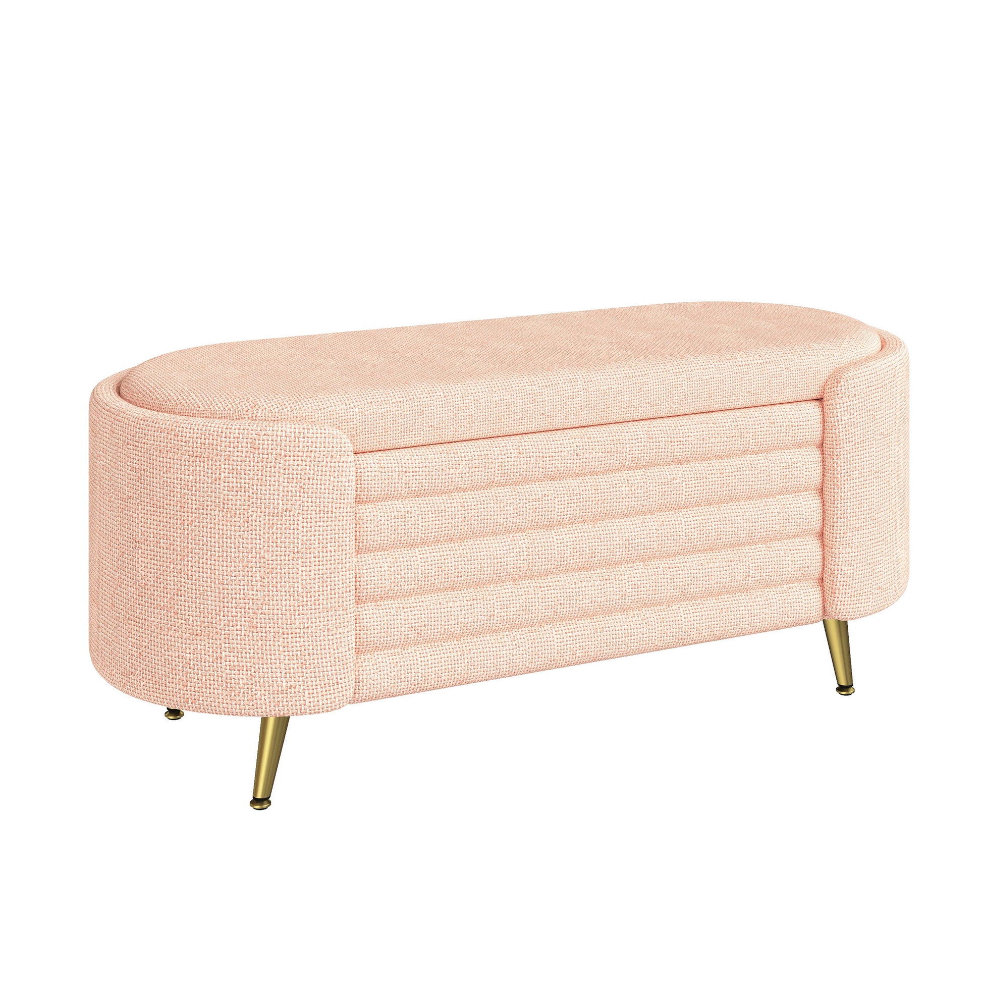 Modern Oval Storage Ottoman With Upholstery - The Sleep Loft - Online Mattress Showroom NYC