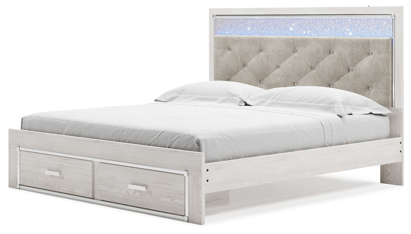 Altyra - King Upholstered Storage Bed - White - The Sleep Loft - Online Mattress Showroom NYC