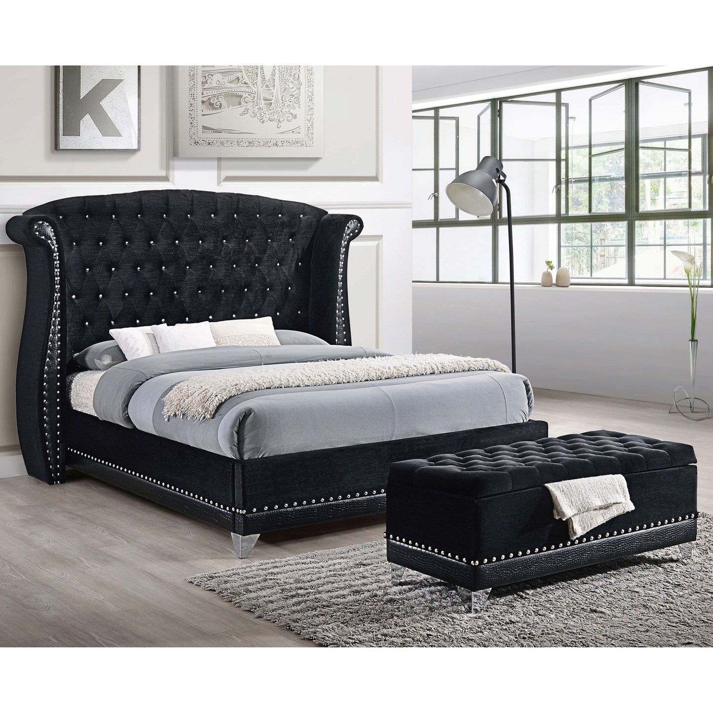 Tufted Trunk With Nailhead Trim Storage Solution - Black - The Sleep Loft - Online Mattress Showroom NYC