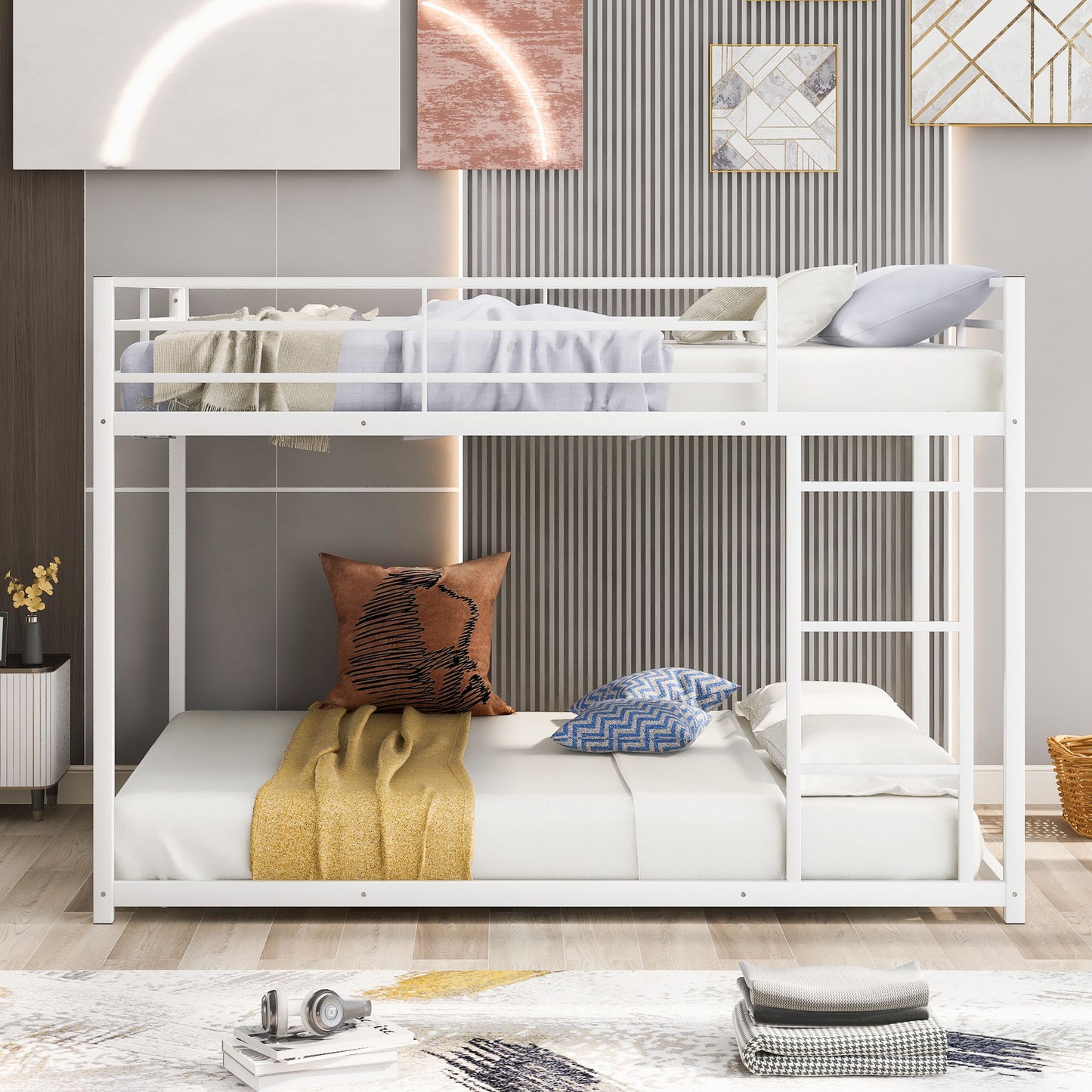 Metal Bunk Bed, Low Bunk Bed With Ladder - The Sleep Loft - Online Mattress Showroom NYC