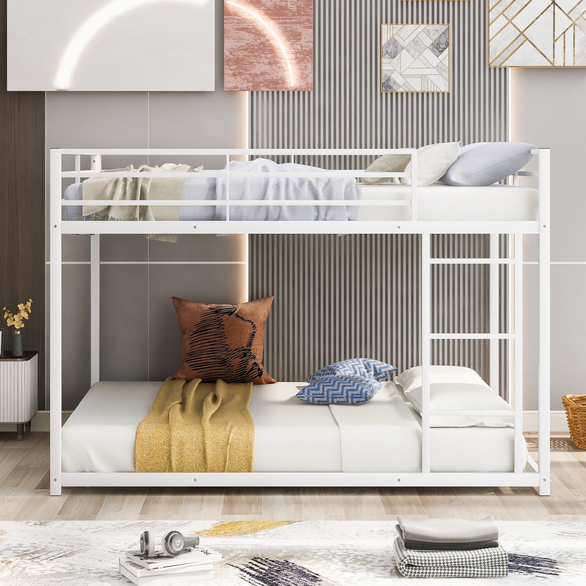 Metal Bunk Bed, Low Bunk Bed With Ladder - The Sleep Loft - Online Mattress Showroom NYC
