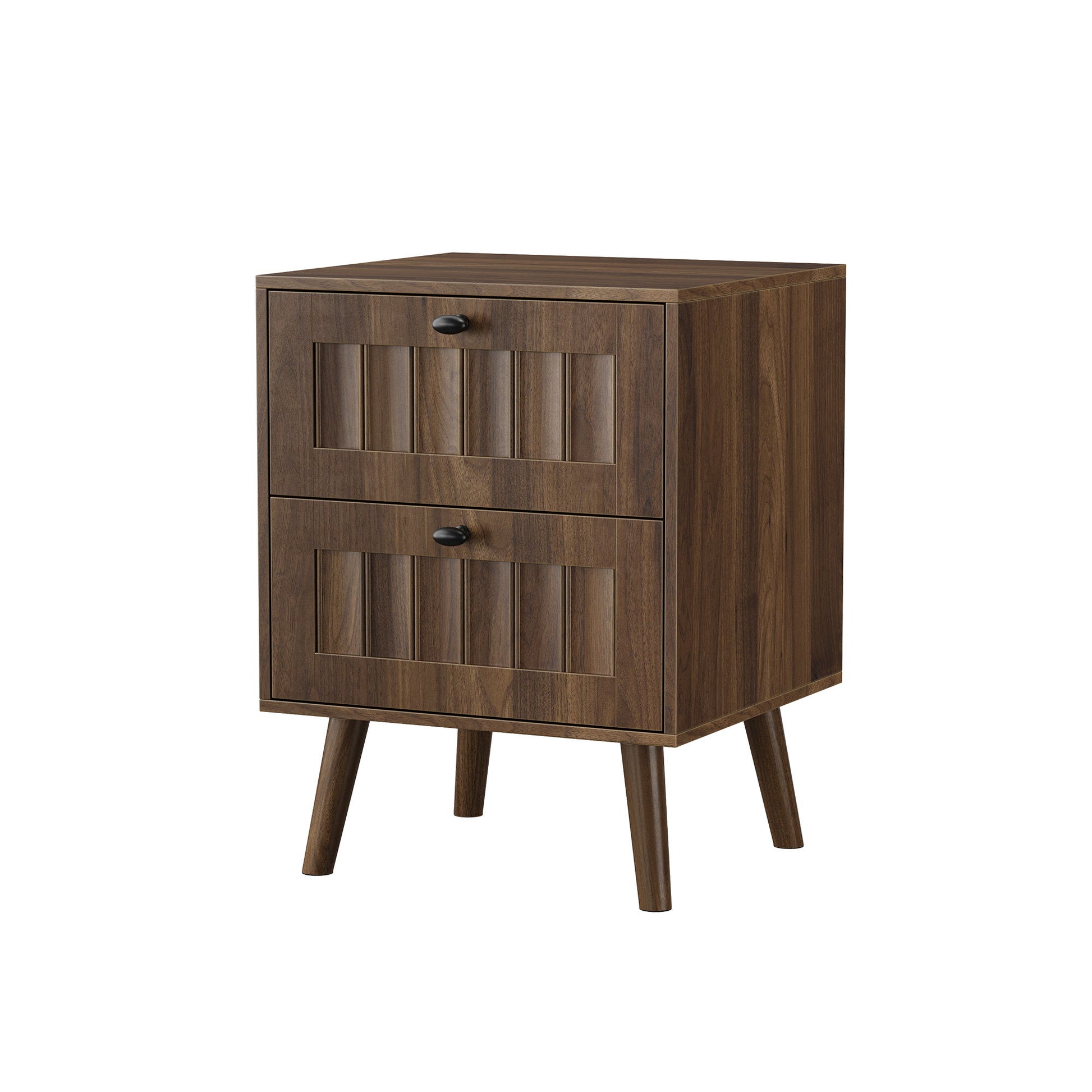 Double Drawer Bedside Table (Set of 2) - Walnut - The Sleep Loft - Online Mattress Showroom NYC