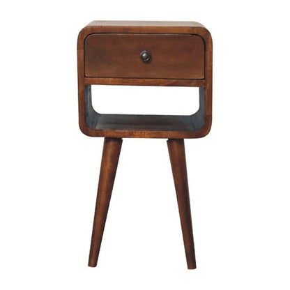 Mini Chestnut Curve Lower Bedside Nifhtstand - The Sleep Loft - Online Mattress Showroom NYC