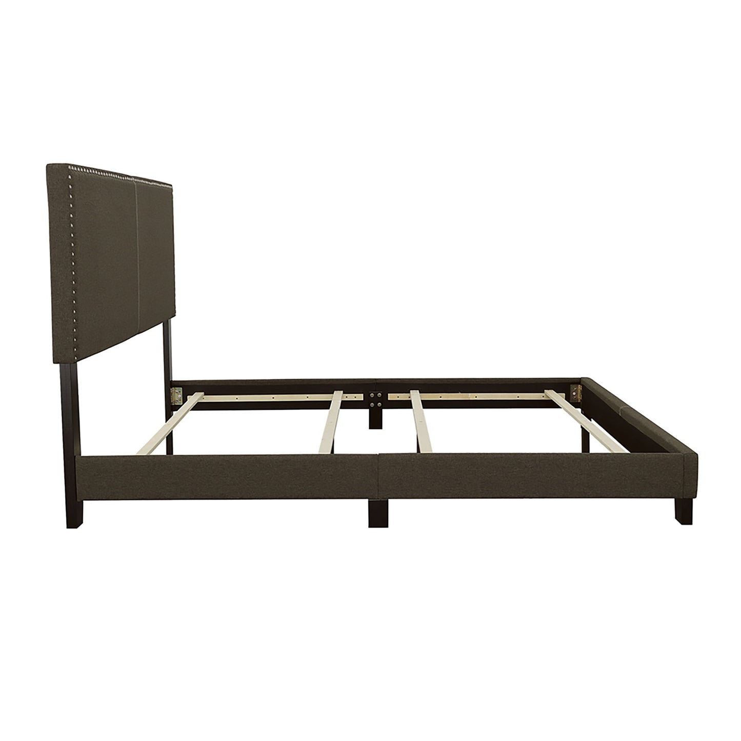 Queen Bed With Nailhead Trim - Charcoal - The Sleep Loft - Online Mattress Showroom NYC