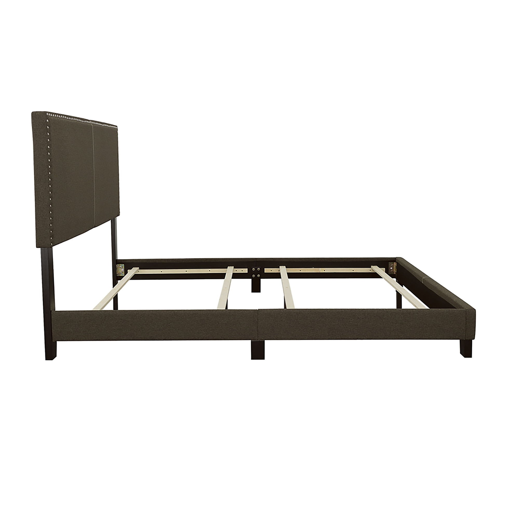 Queen Bed With Nailhead Trim - Charcoal - The Sleep Loft - Online Mattress Showroom NYC