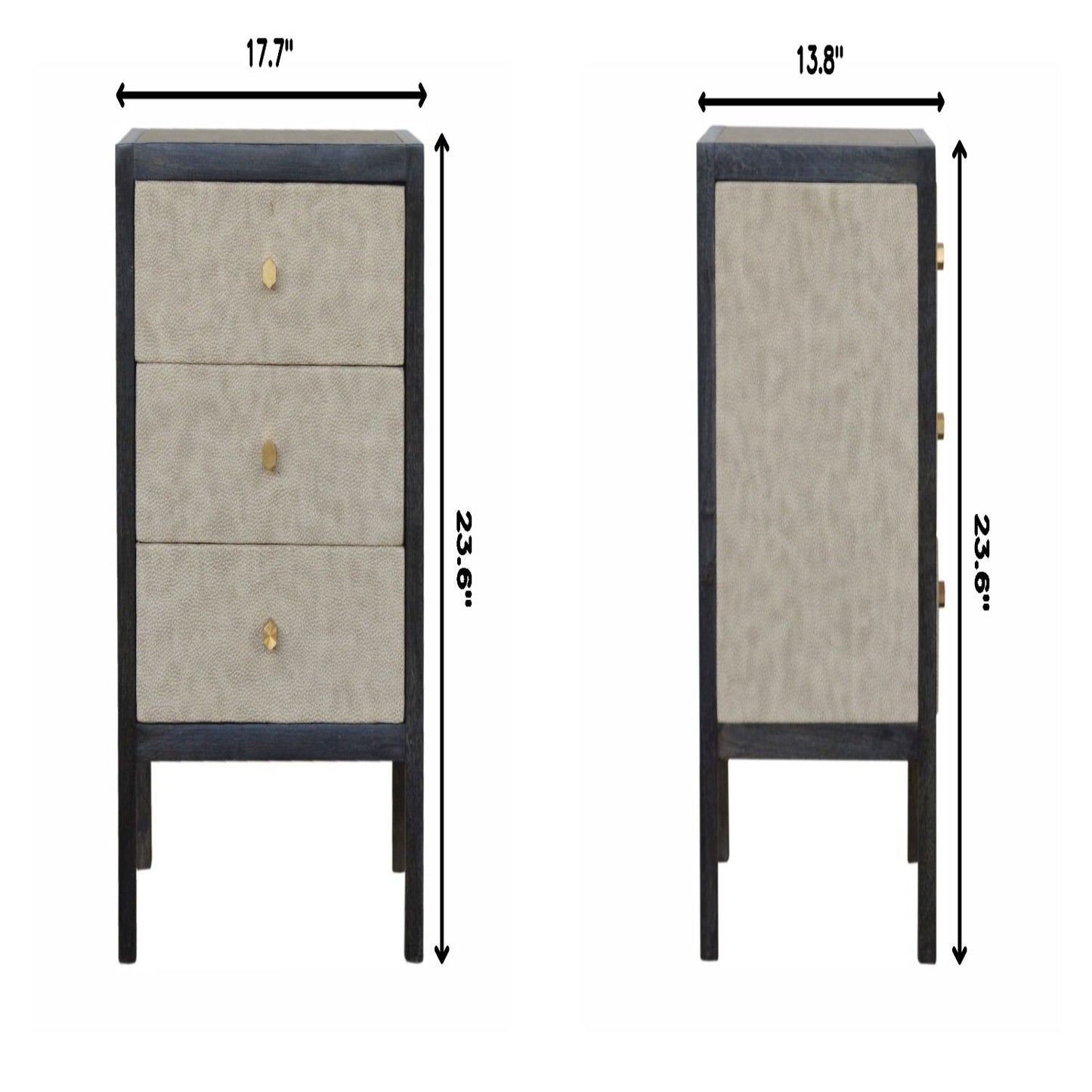 Nightstand, 3 Drawer - Black - The Sleep Loft - Online Mattress Showroom NYC