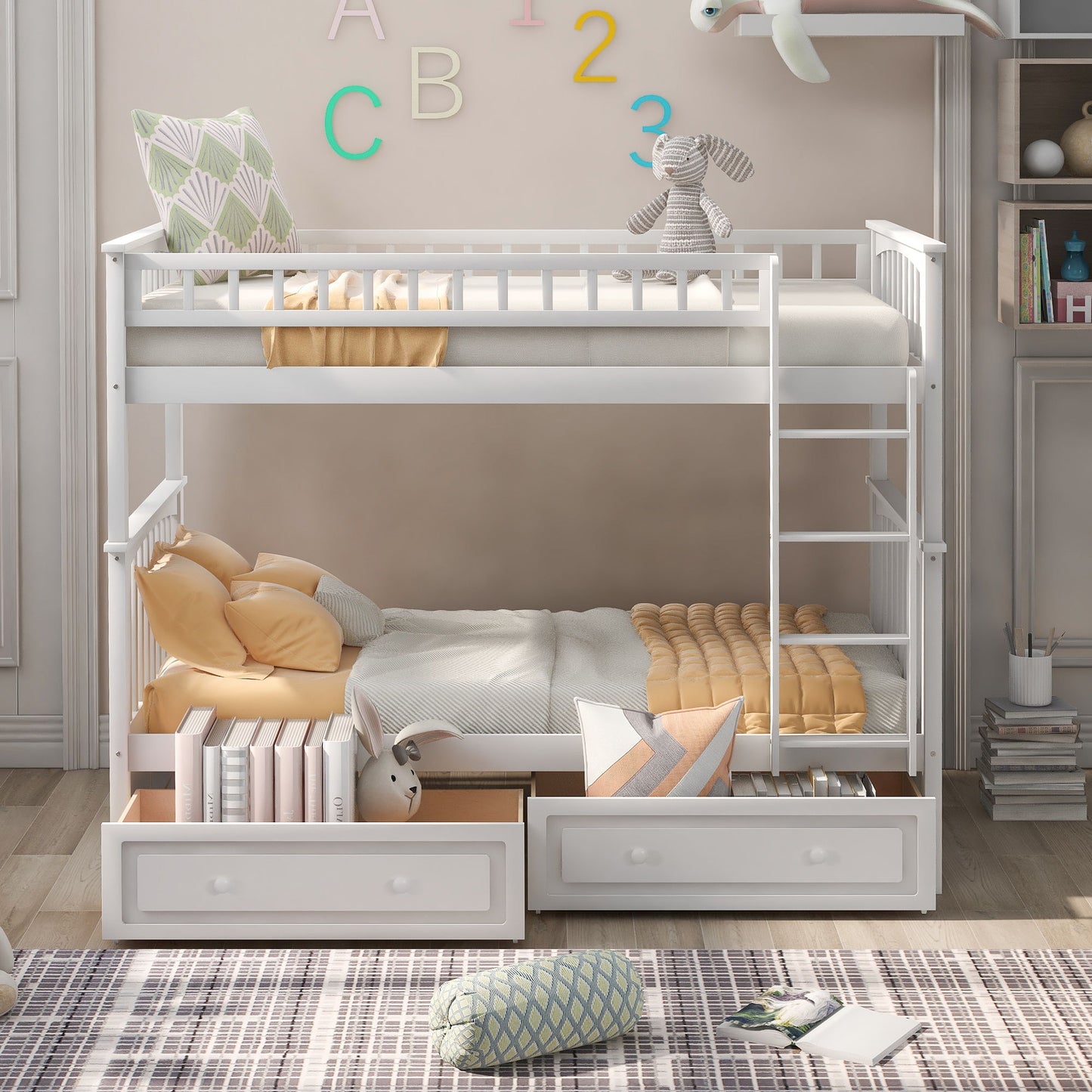 Twin Over Twin Bunk Bed With Drawers, Convertible Beds - The Sleep Loft - Online Mattress Showroom NYC