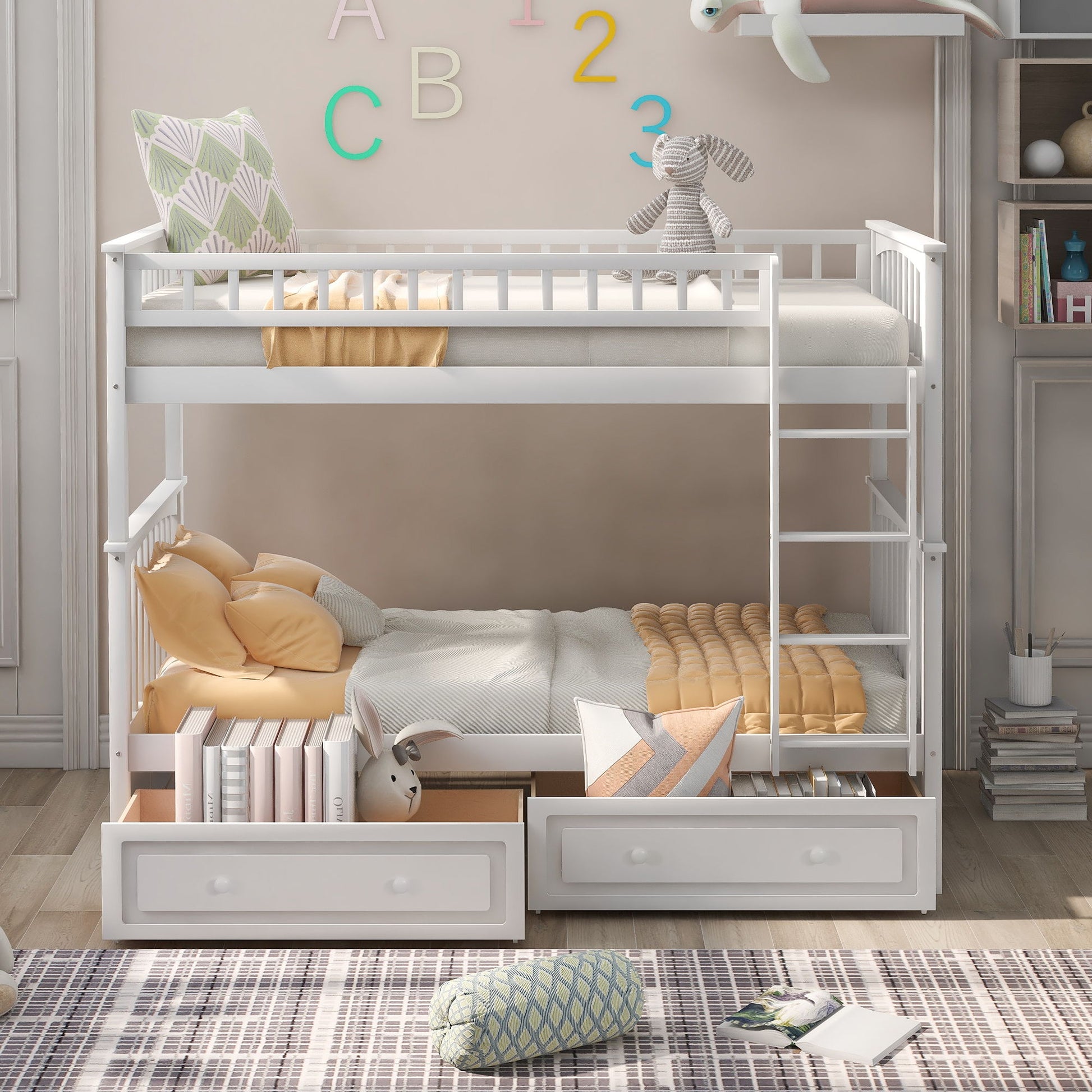 Twin Over Twin Bunk Bed With Drawers, Convertible Beds - The Sleep Loft - Online Mattress Showroom NYC