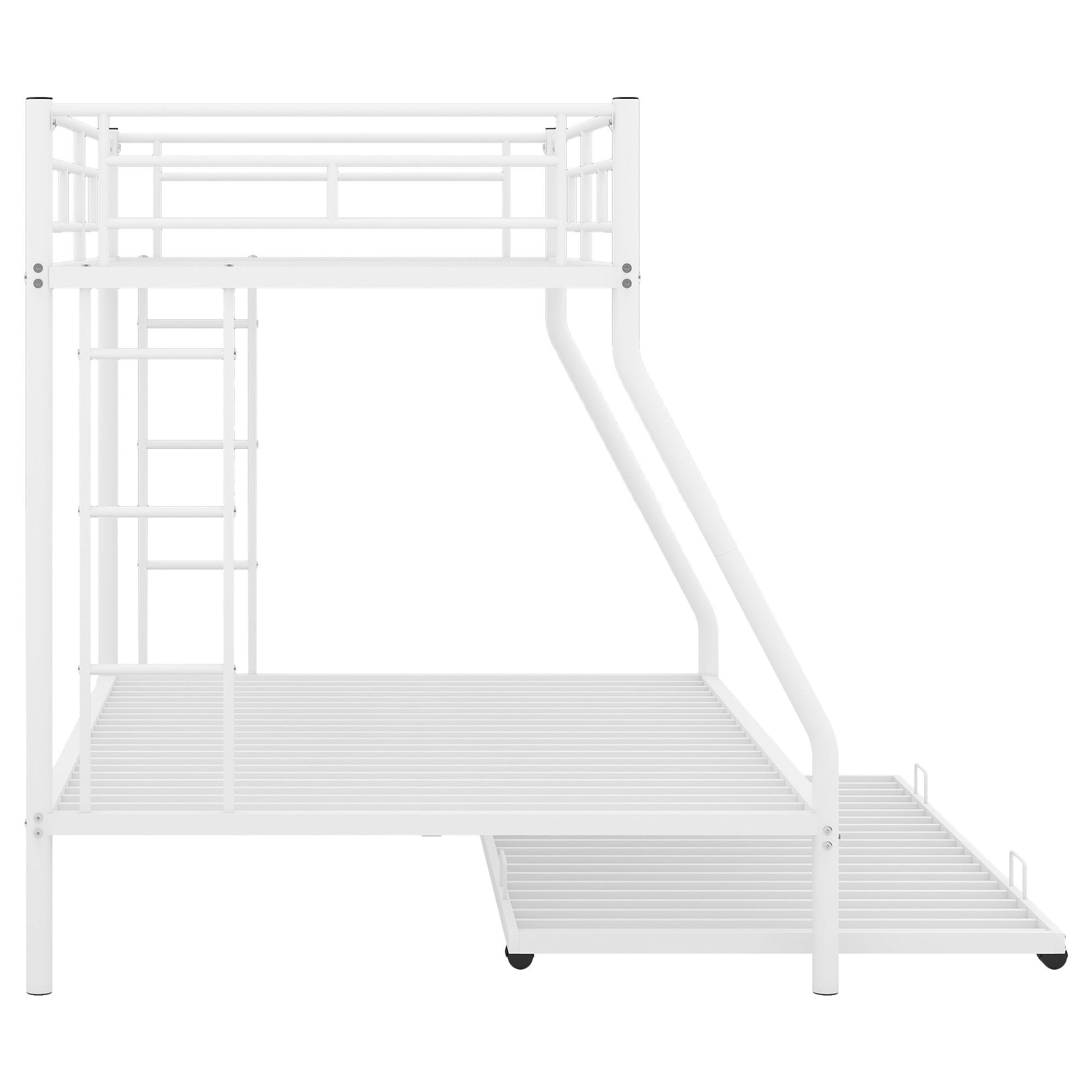 Bunk Bed With Steel Frame And Trundle, 2 Side Ladders - The Sleep Loft - Online Mattress Showroom NYC