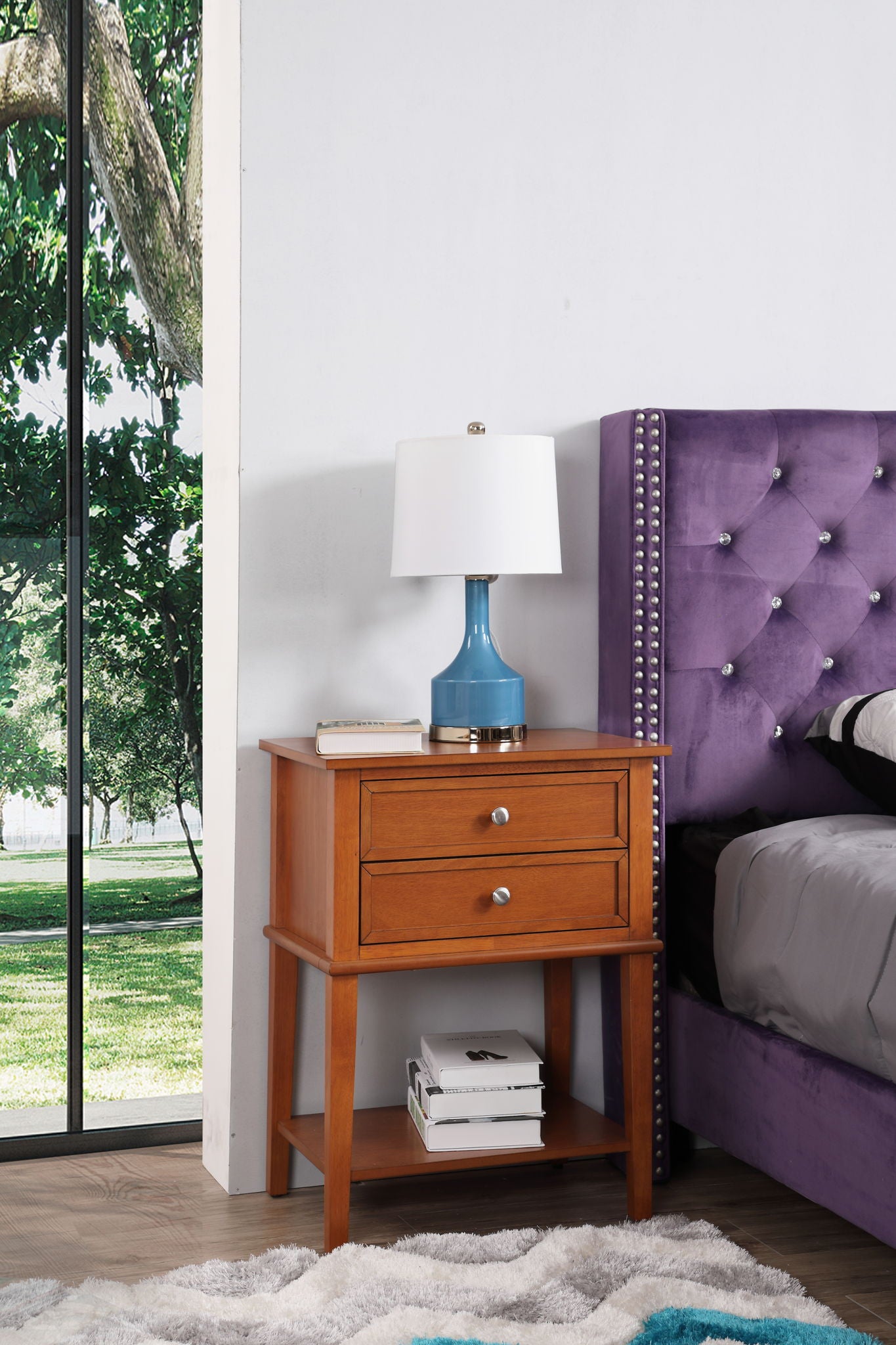 Vibrant Contemporary Nightstand - The Sleep Loft - Online Mattress Showroom NYC