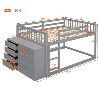 Bunk Bed With 4 Drawers And 3 Shelves - The Sleep Loft - Online Mattress Showroom NYC