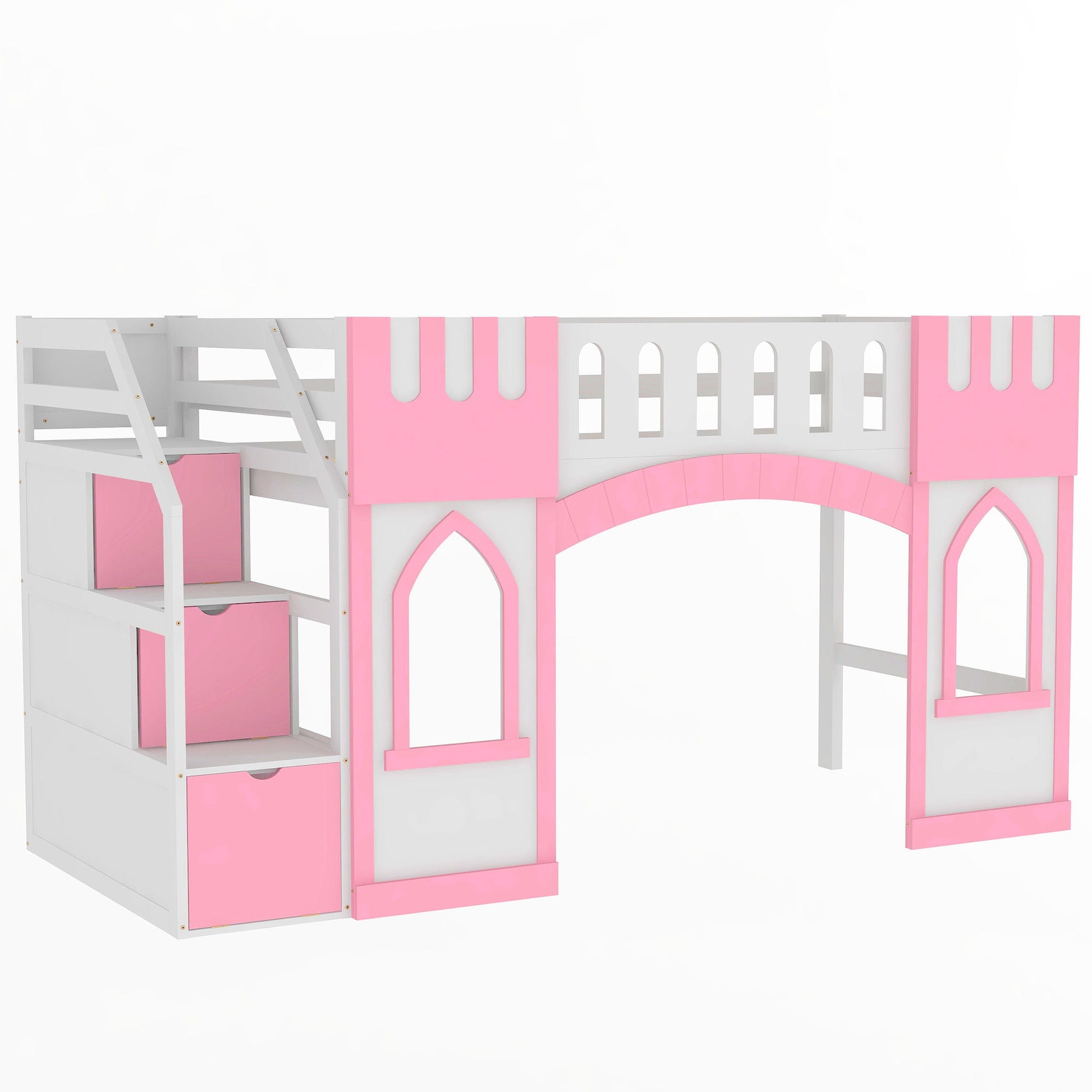 Loft Bed With Storage Staircase And Windows - The Sleep Loft - Online Mattress Showroom NYC