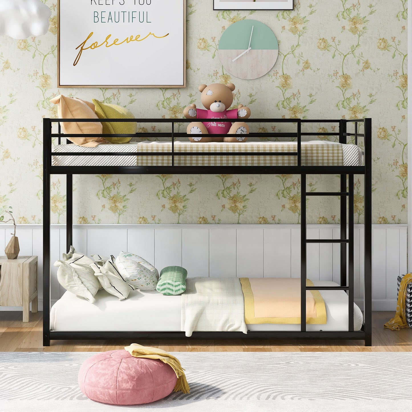 Metal Bunk Bed, Low Bunk Bed With Ladder - The Sleep Loft - Online Mattress Showroom NYC