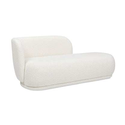 Aire - RAF Modern Rounded Chaise Lounge - Ivory White - The Sleep Loft - Online Mattress Showroom NYC