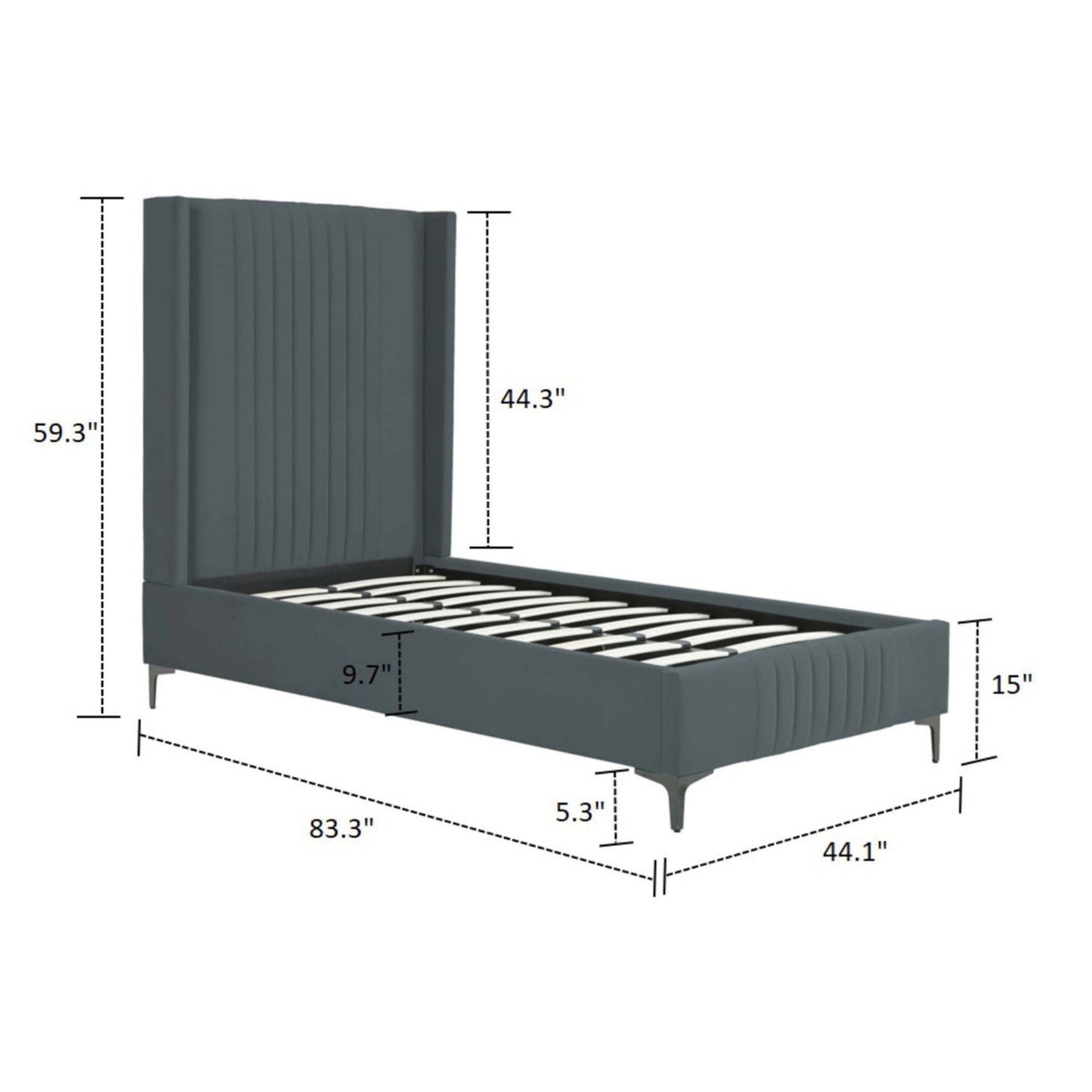 Promenade - Bed With Upholstered Headboard And Slats - The Sleep Loft - Online Mattress Showroom NYC