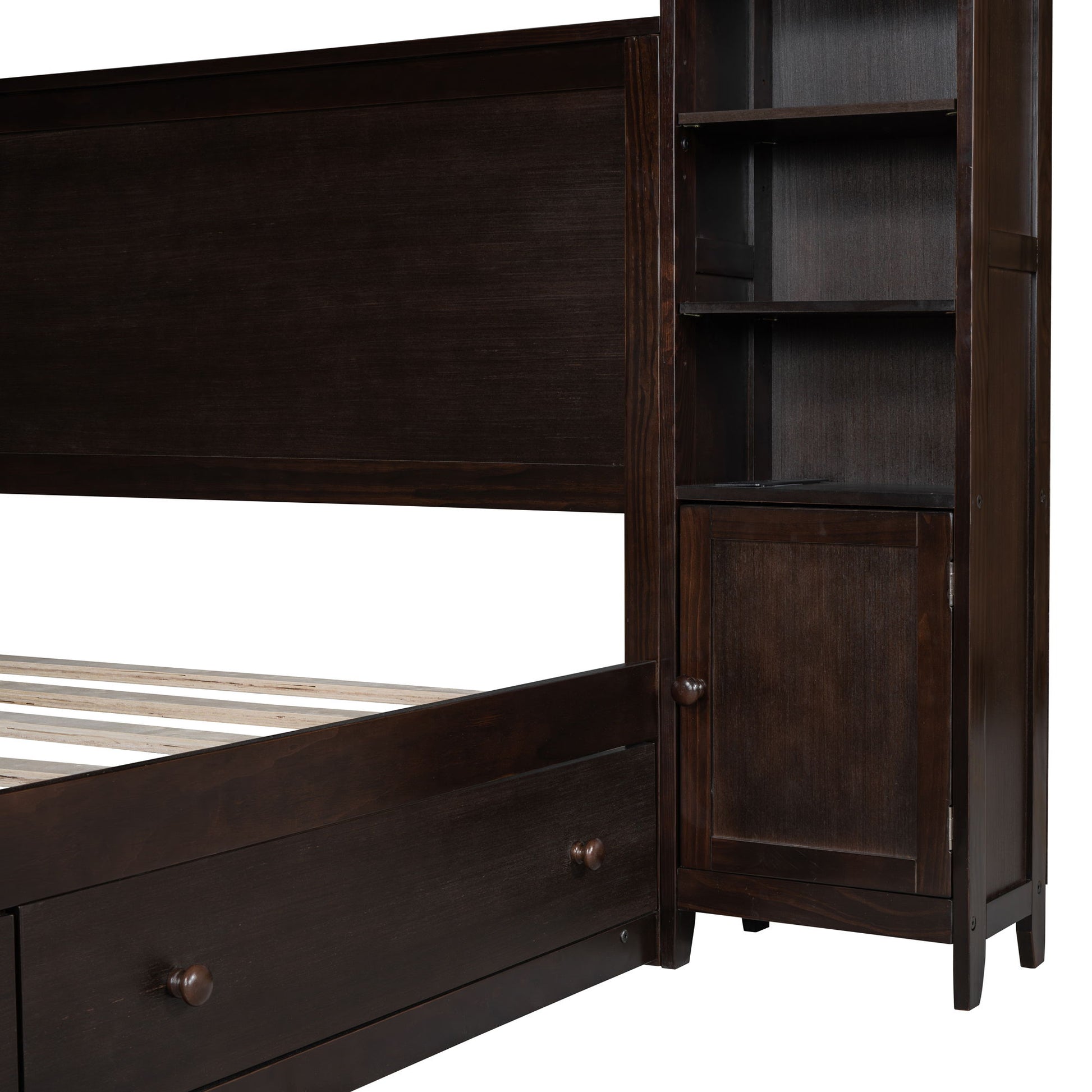 Bed With All In One Cabinet, Shelf And Sockets - The Sleep Loft - Online Mattress Showroom NYC