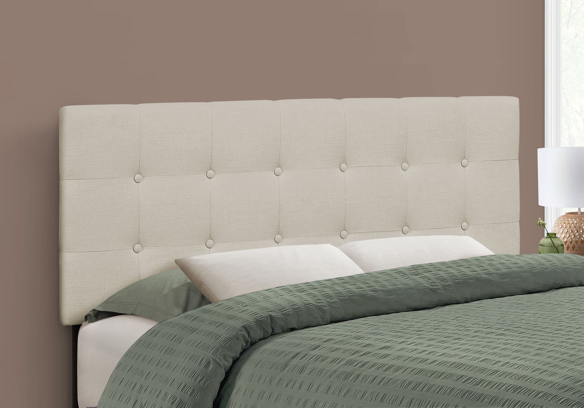 Full Size, Bed Headboard Only Upholstered, Transitional - Beige - The Sleep Loft - Online Mattress Showroom NYC