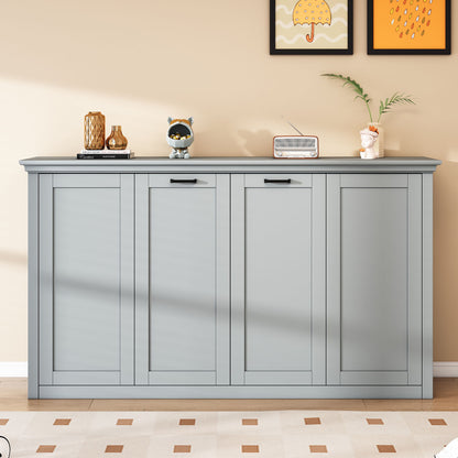 Twin Size Murphy Bed With Cabinet Storage - Gray - The Sleep Loft - Online Mattress Showroom NYC