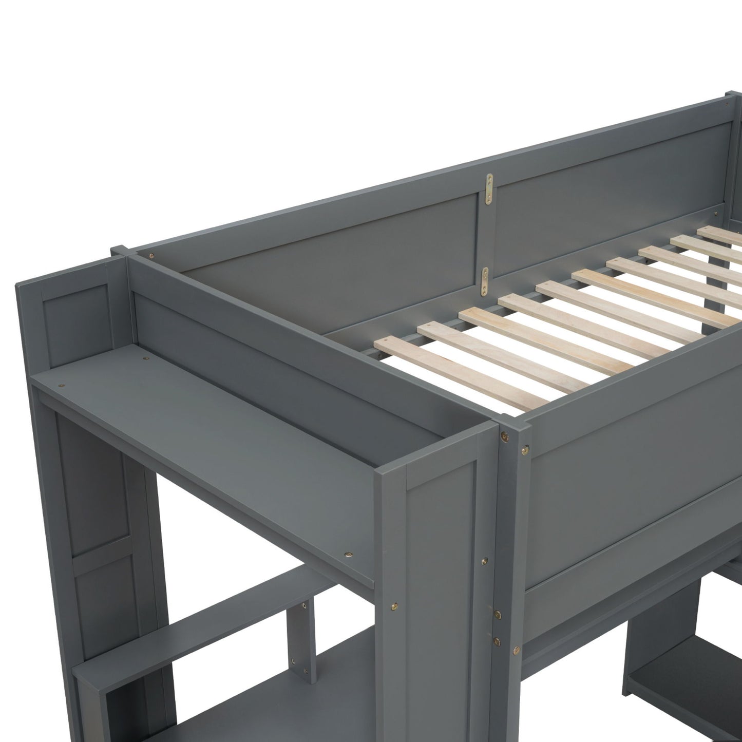 Gaming Loft Bed With Desk, Multi Storage Shelves, LED And Charging Station - The Sleep Loft - Online Mattress Showroom NYC