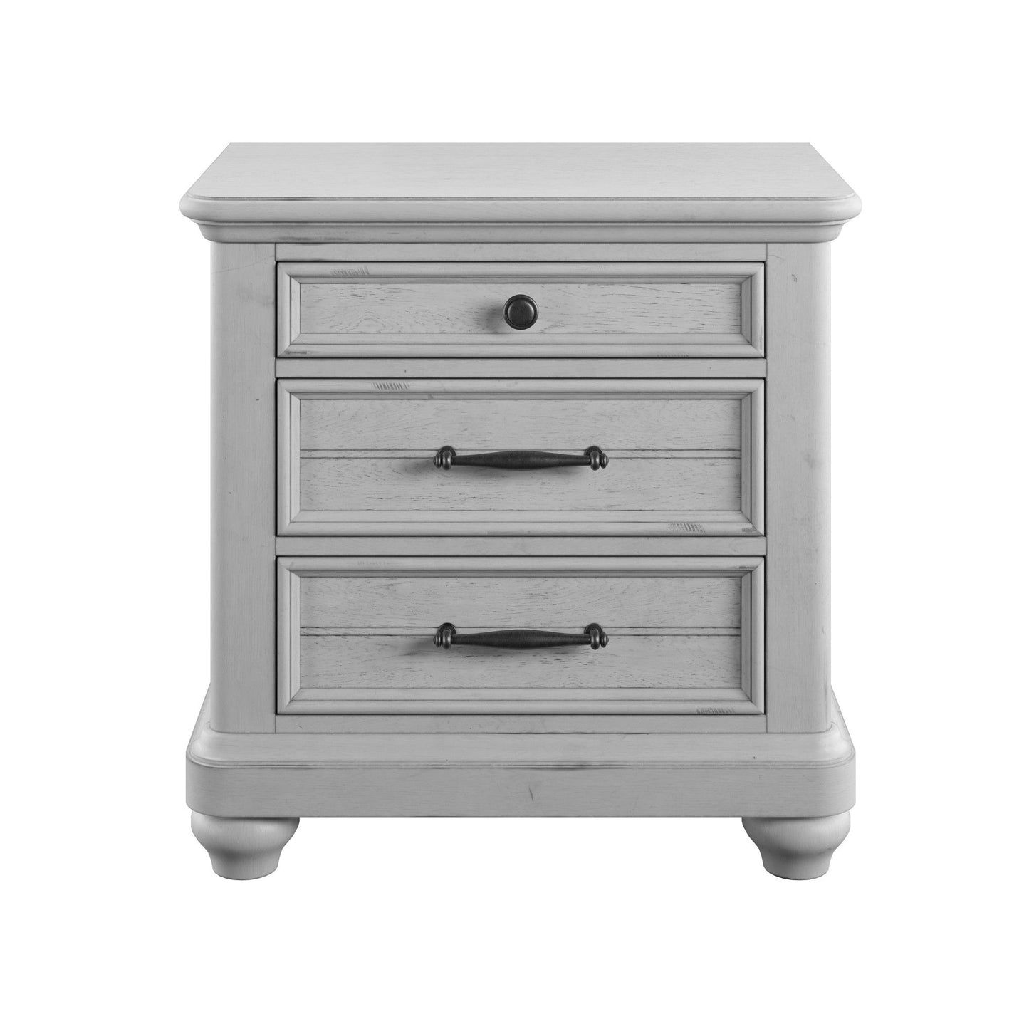 Mariano - 3 Drawer Nightstand With USB - Gray - The Sleep Loft - Online Mattress Showroom NYC