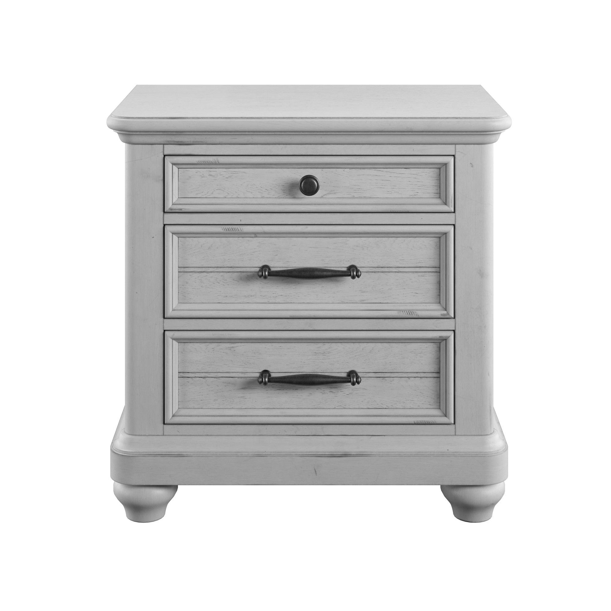 Mariano - 3 Drawer Nightstand With USB - Gray - The Sleep Loft - Online Mattress Showroom NYC