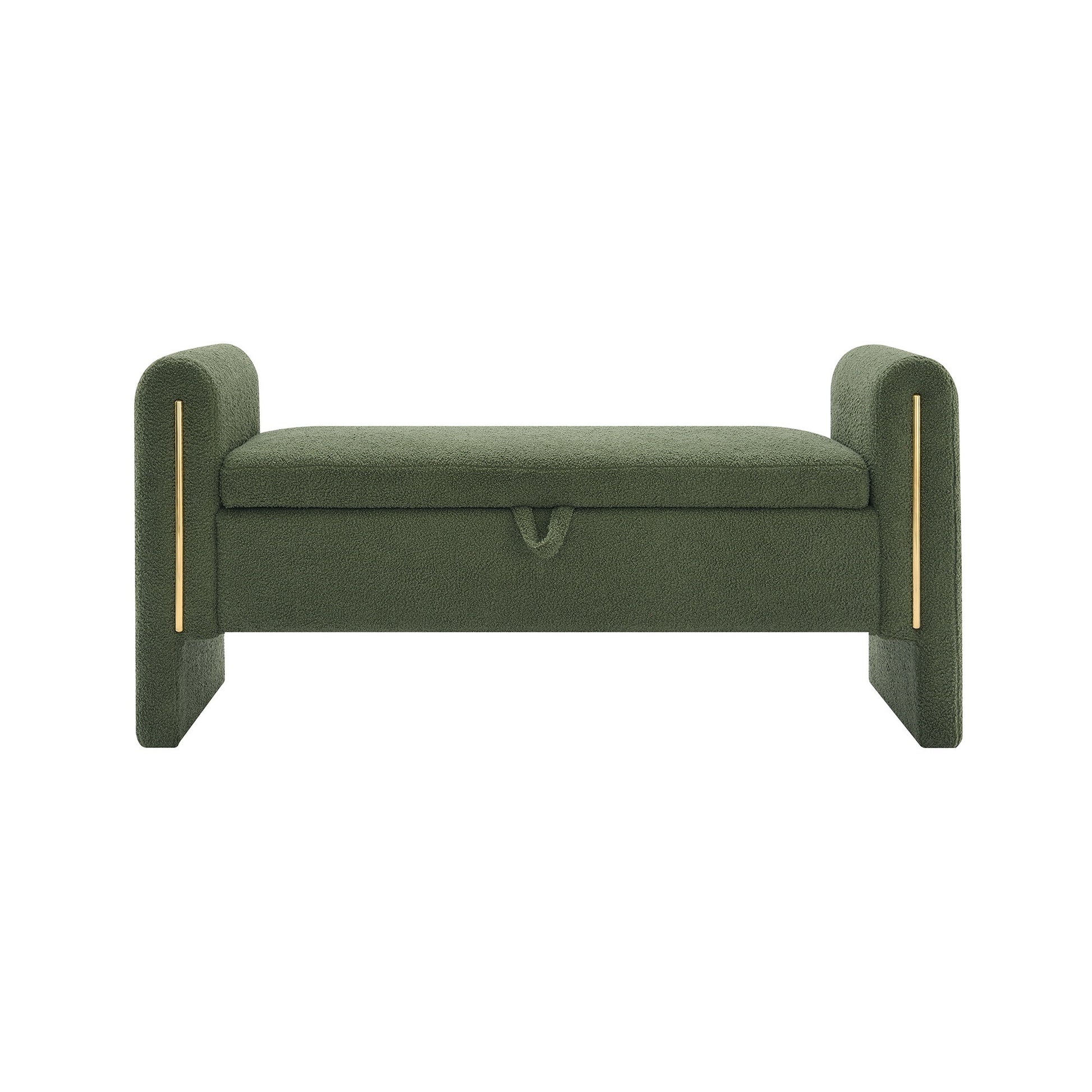 Modern Teddy Upholstered Large Bed End Bench With Arms And Storage - The Sleep Loft - Online Mattress Showroom NYC