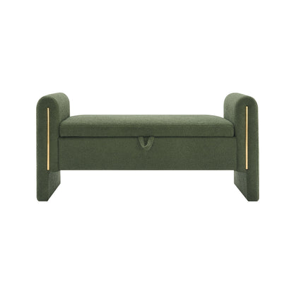 Modern Teddy Upholstered Large Bed End Bench With Arms And Storage - The Sleep Loft - Online Mattress Showroom NYC