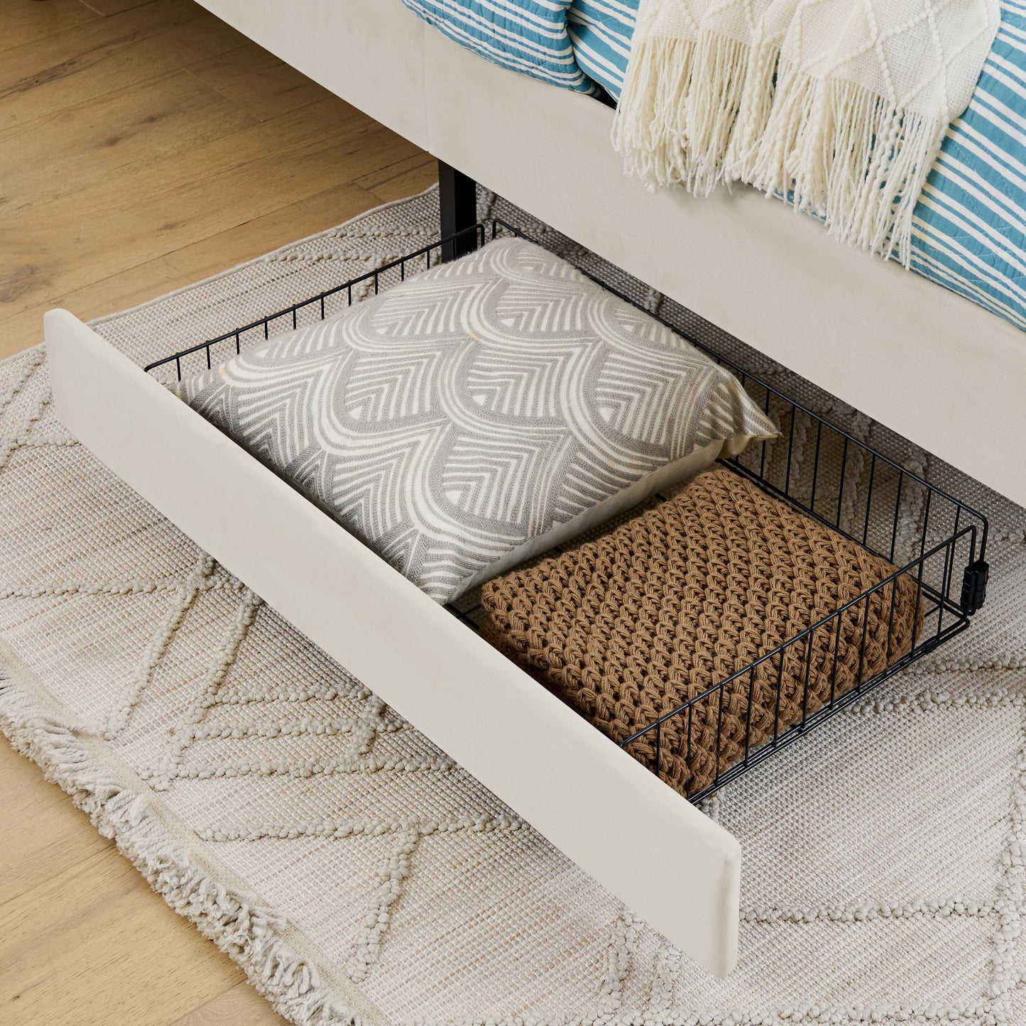 Upholstered Platform Bed Frame With 2 Storage Drawers And Adjustable Sofa Bed - The Sleep Loft - Online Mattress Showroom NYC