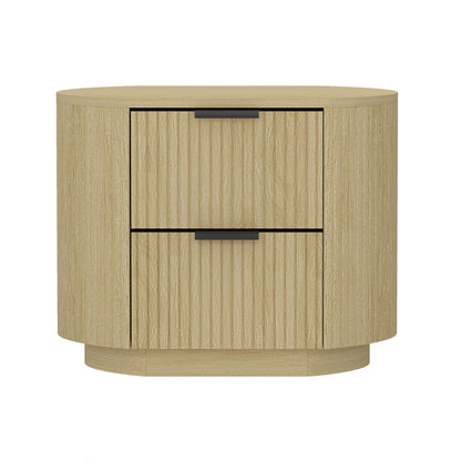 Olivia - Nightstand With 2 Drawers - Oak - The Sleep Loft - Online Mattress Showroom NYC