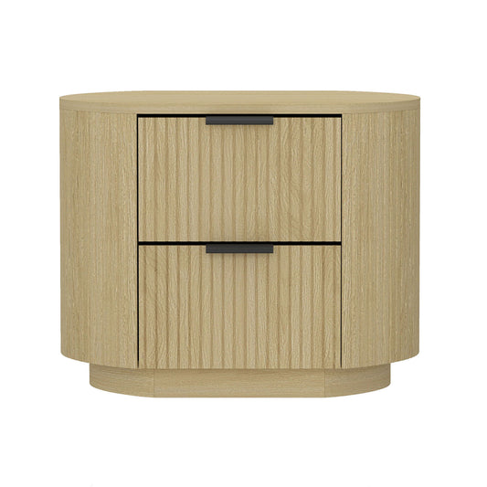 Olivia - Nightstand With 2 Drawers - Oak - The Sleep Loft - Online Mattress Showroom NYC