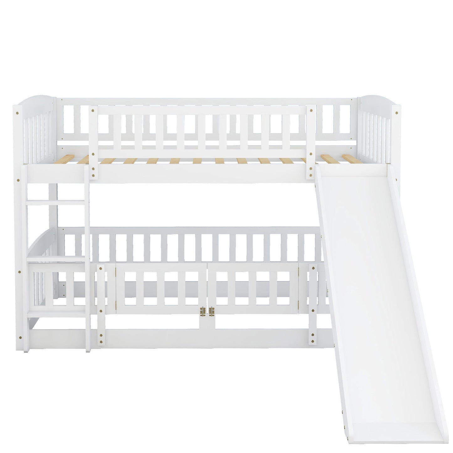 Low Bunk Bed With Slide, Fence And Ladder - The Sleep Loft - Online Mattress Showroom NYC