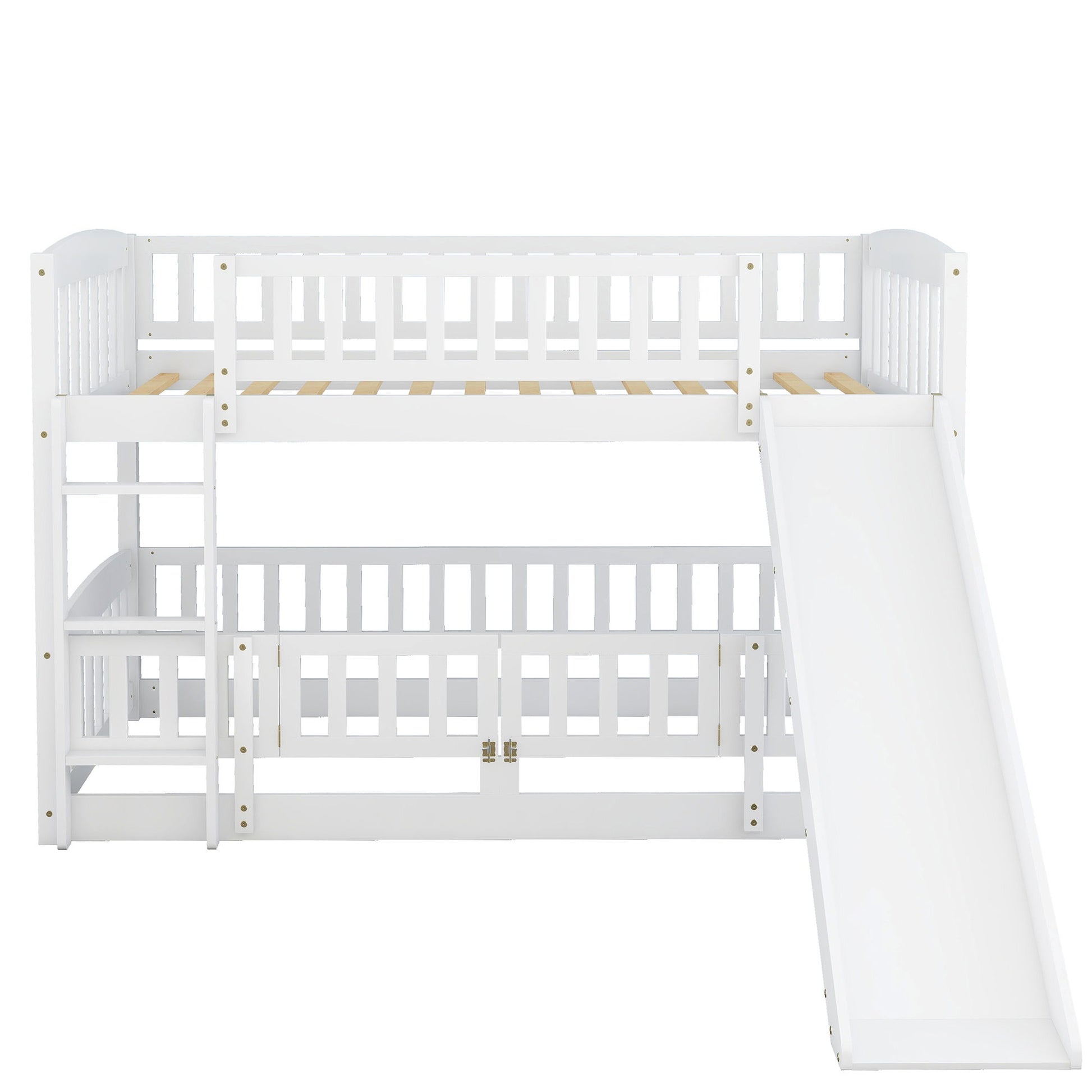 Low Bunk Bed With Slide, Fence And Ladder - The Sleep Loft - Online Mattress Showroom NYC