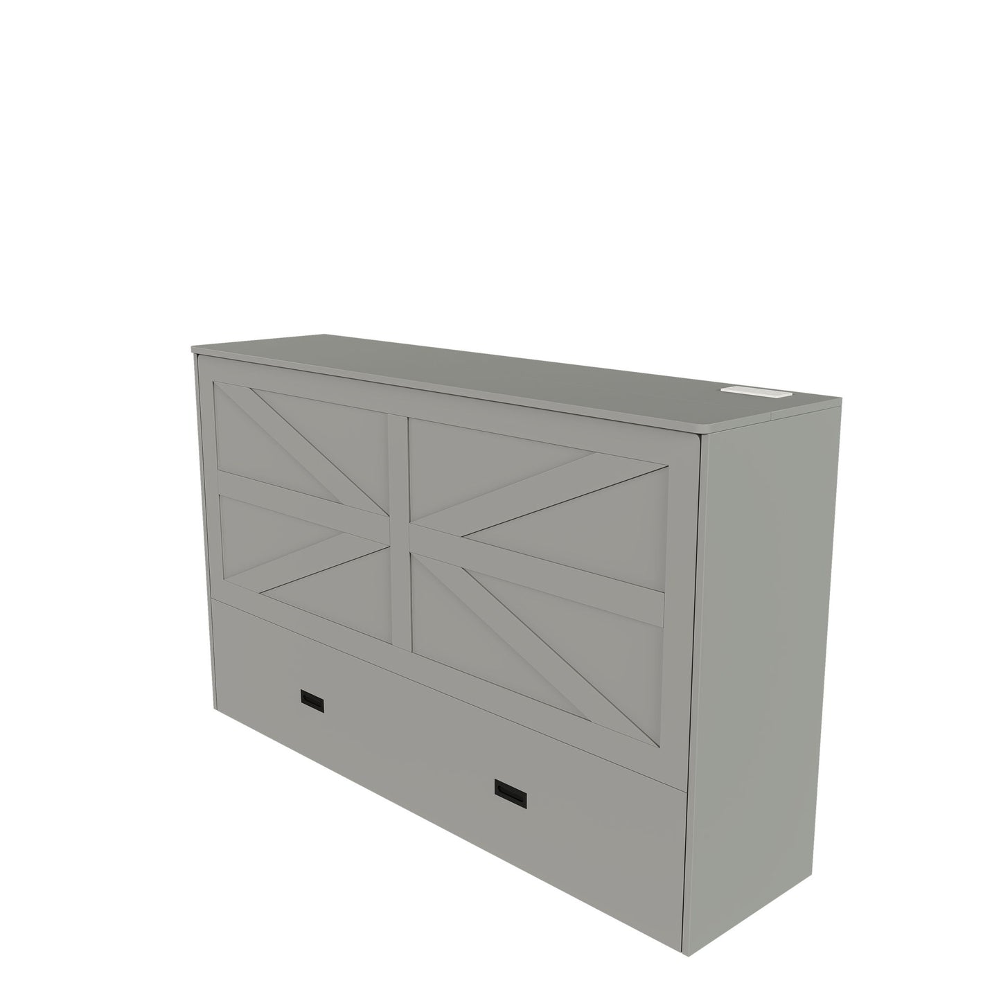 Full Murphy Bed With Storage Drawers, Charging Station, Foldable Panels, And Silent Swivel Wheels