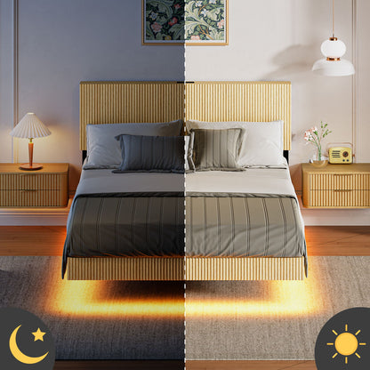 Floating Bedstead With Charging Station And LED Lights - The Sleep Loft - Online Mattress Showroom NYC