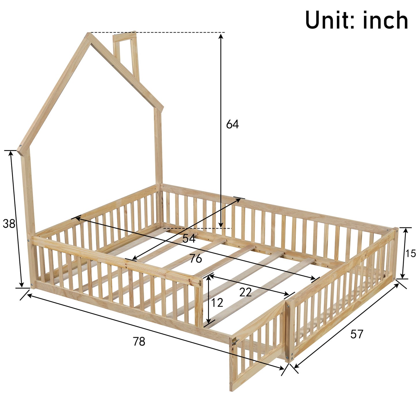 House Platform Bed With Guardrail - The Sleep Loft - Online Mattress Showroom NYC