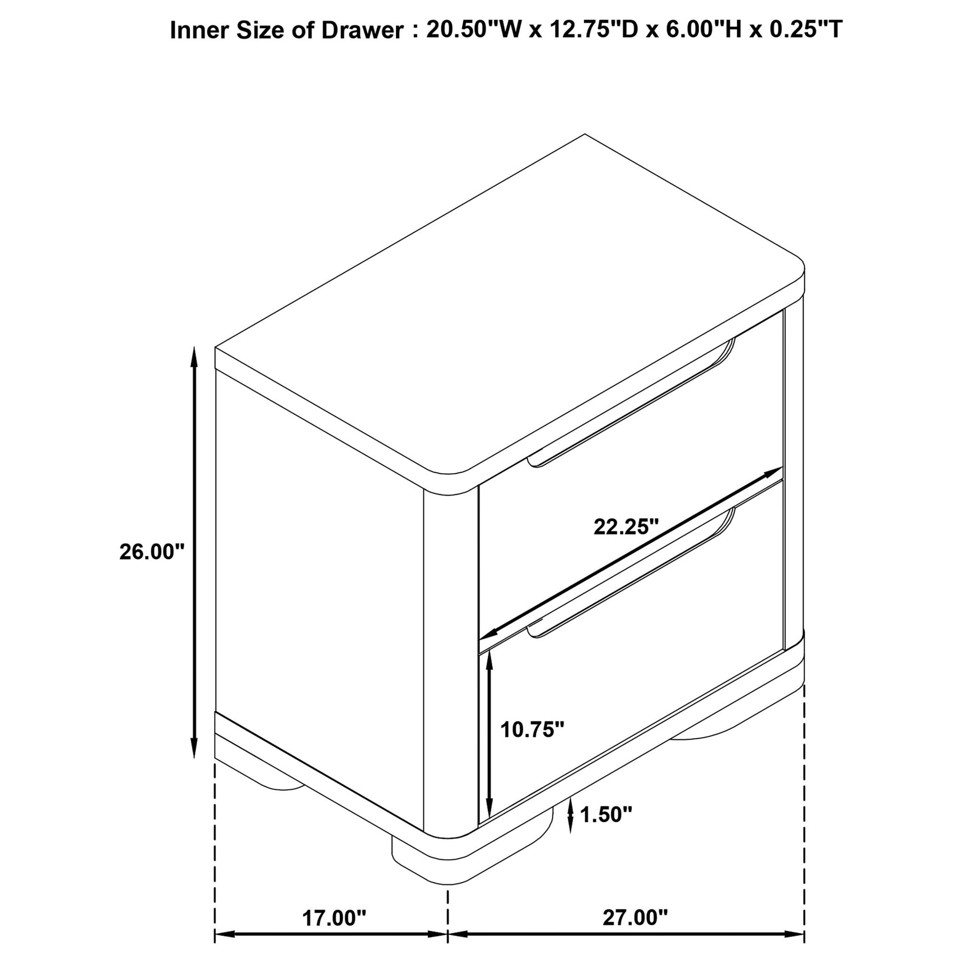 Mirador - 2 Drawer Nightstand Bedside Table - Natural - The Sleep Loft - Online Mattress Showroom NYC