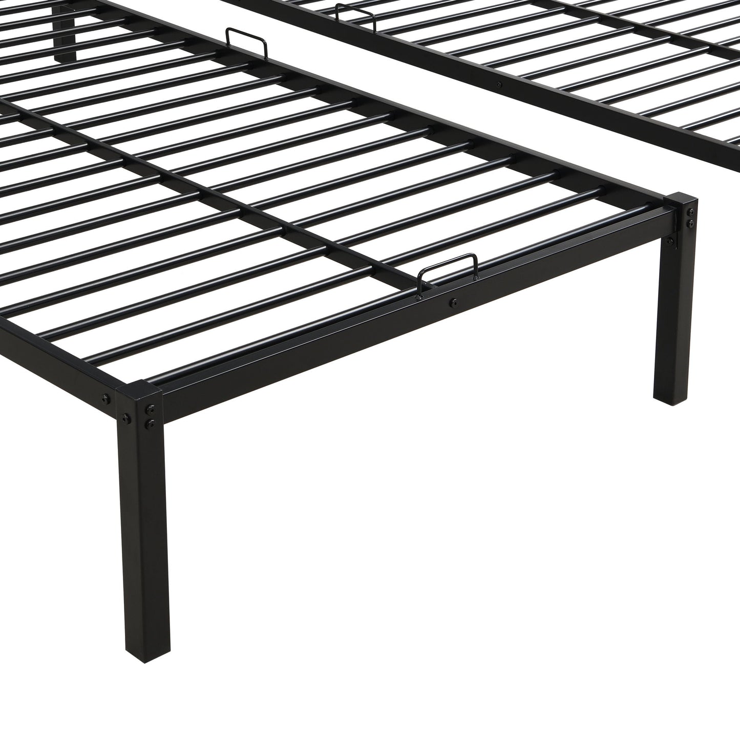 Modern Metal Triple Bunk Bed With Vertical Ladder, Safety Rail, And Storage Shelf - Black - The Sleep Loft - Online Mattress Showroom NYC