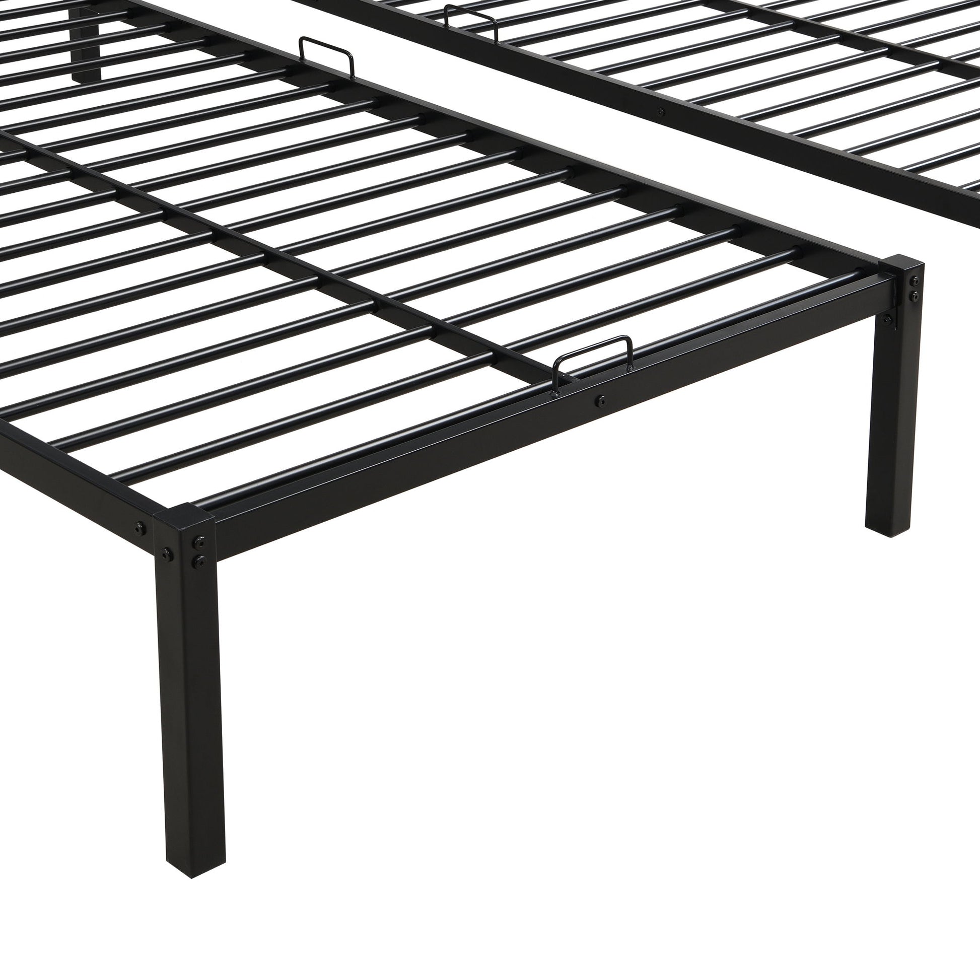 Modern Metal Triple Bunk Bed With Vertical Ladder, Safety Rail, And Storage Shelf - Black - The Sleep Loft - Online Mattress Showroom NYC