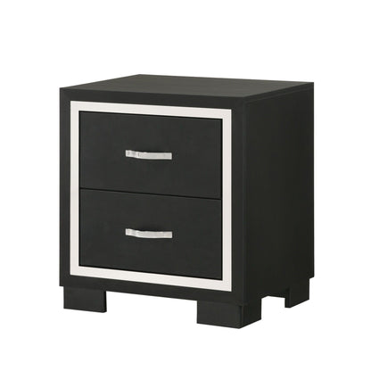 2 Drawer Bedroom Nightstand With Handles - Black - The Sleep Loft - Online Mattress Showroom NYC