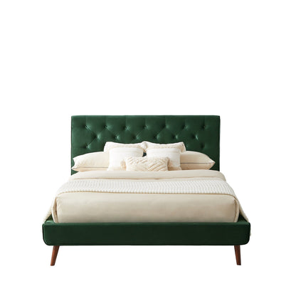 Dillon - Mid-Century Modern Velvet Platform Bed - The Sleep Loft - Online Mattress Showroom NYC