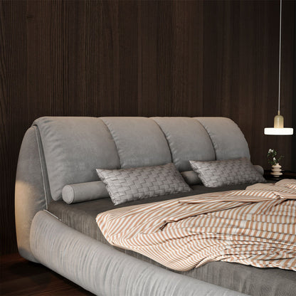 Luxury Upholstered Platform Bed With Oversized Padded Backrest And Solid Wood Frame - The Sleep Loft - Online Mattress Showroom NYC