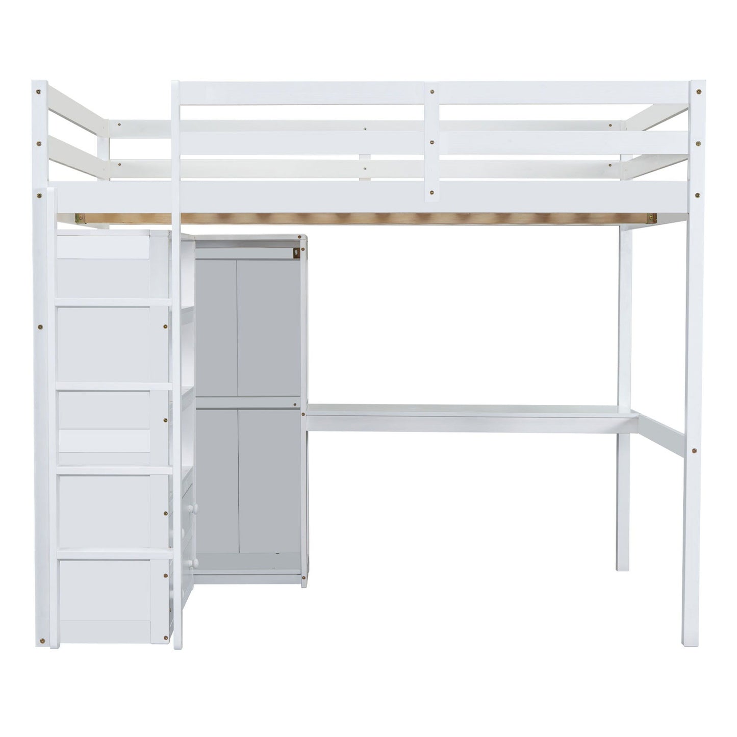 Loft Bed With Built In Wardrobe, Desk, Shelves And Drawers - The Sleep Loft - Online Mattress Showroom NYC