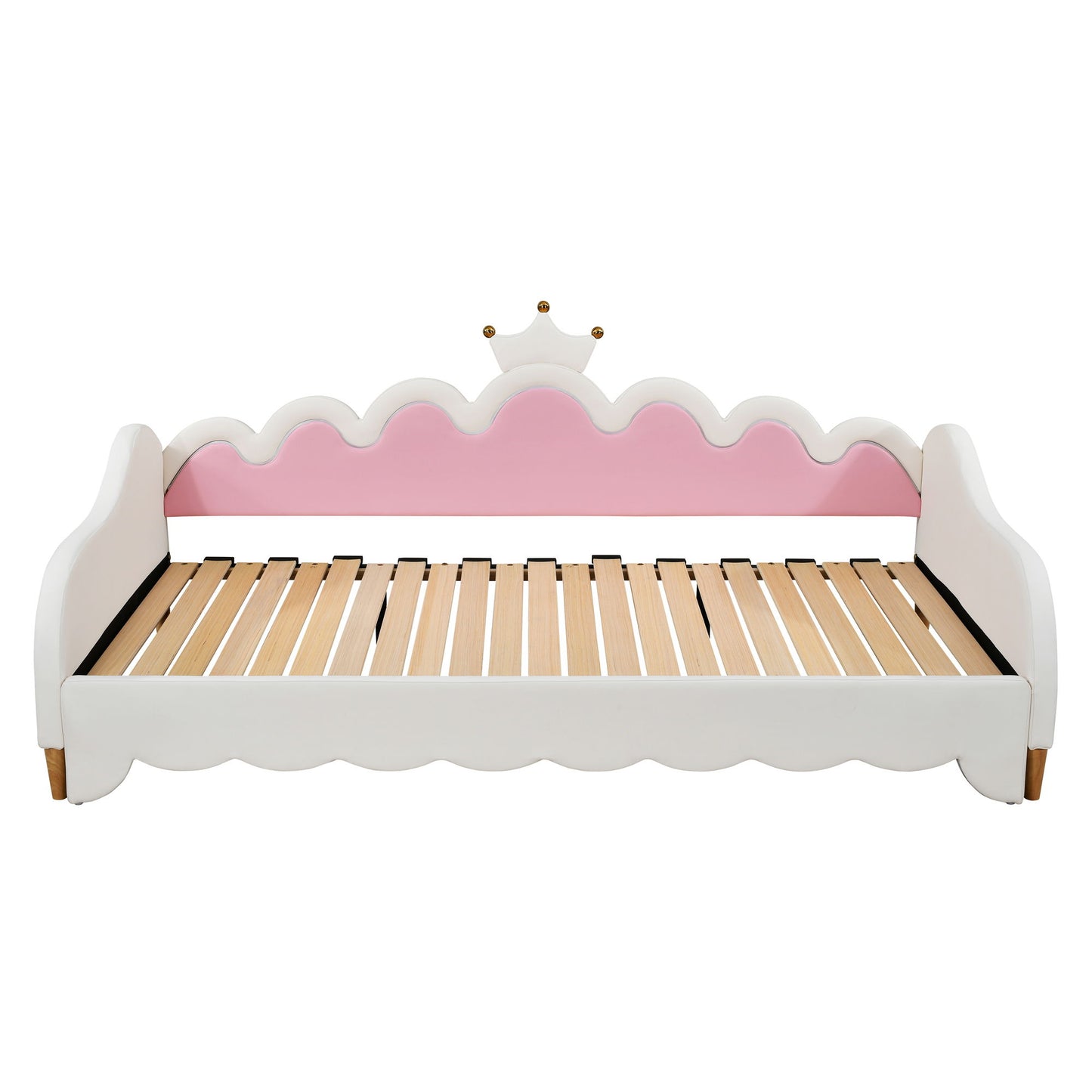 Extending Daybed With LED Lights, Modern Upholstered Princess Daybed With Crown Headboard - The Sleep Loft - Online Mattress Showroom NYC